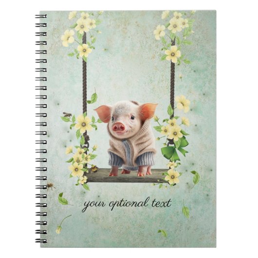 Carnet de notes Piglet Swinging Flower Vine (Devant)