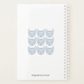 CARNET DE NOTES PLANIFICATEUR CHAT BLEU CLAIR AVEC (Dos)
