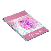 Carnet de notes pour filles à l'aquarelle rose lil (Côté Droit)