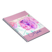 Carnet de notes pour filles à l'aquarelle rose lil (Côté Droit)