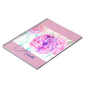 Carnet de notes pour filles à l'aquarelle rose lil (Côté gauche)