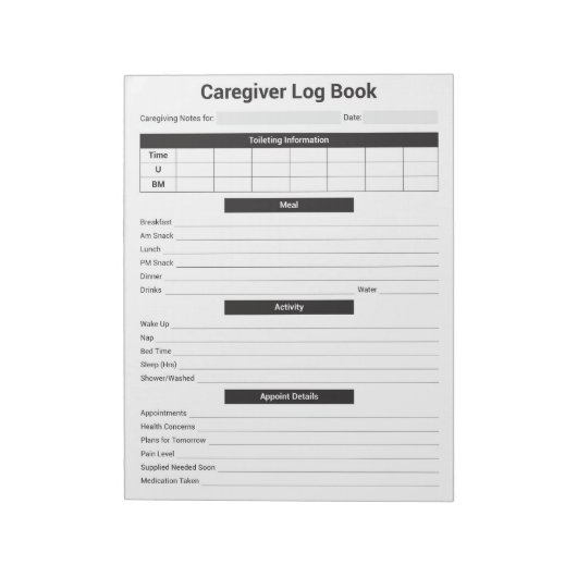 Carnet de notes pour les aidants naturels, les aid (Tourné)