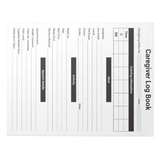 Carnet de notes pour les aidants naturels, les aid (Devant)