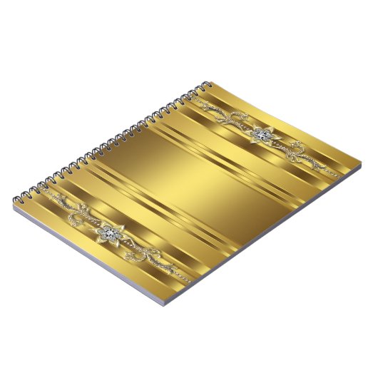 Carnet de notes professionnel à spirale dorée (Côté gauche)