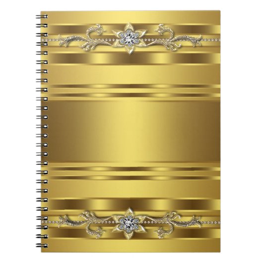 Carnet de notes professionnel à spirale dorée (Devant)