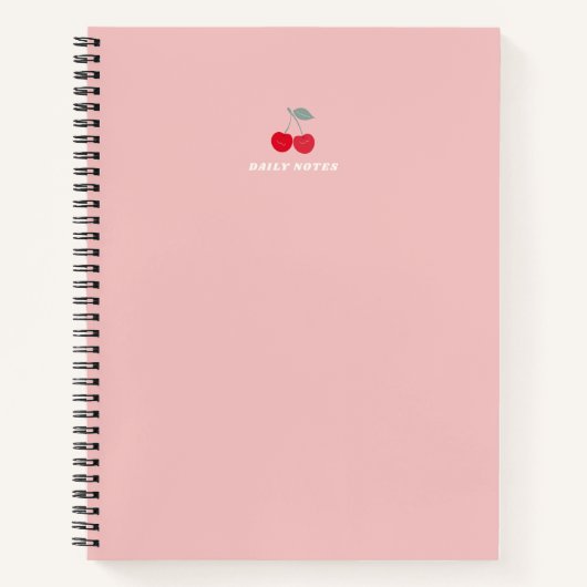 Carnet de notes quotidiennes à l'icône de cerise r (Devant)