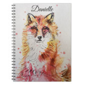 Carnet de notes Renard roux filles mignonnes nom (Devant)