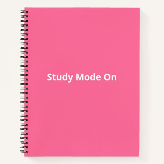 Carnet de notes rose « Mode Étude Activé » (Devant)