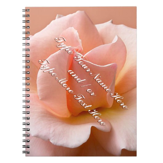 Carnet de notes Rose Personnaliser Roman Rose pêch (Devant)