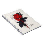 Carnet de notes Rose Tatouage Grunge (Côté Droit)