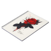 Carnet de notes Rose Tatouage Grunge (Côté gauche)