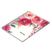 Carnet de notes Roses Peintes PERSONNALISÉ (Côté gauche)
