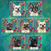 Carnet de notes sarcelle Bulldog français floral b