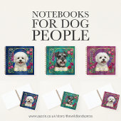 Carnet de notes sarcelle Bulldog français floral b
