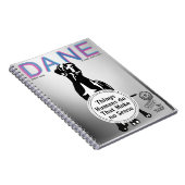 Carnet de notes satire drôle sur le Grand Danois (Côté Droit)