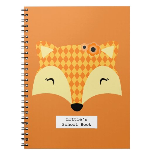 carnet de notes scolaire journal renard orange (Devant)