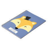 carnet de notes scolaire pour garçon au renard ble (Côté gauche)