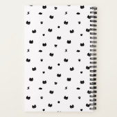 Carnet de notes spirale Chat doodle blanc (Verso)