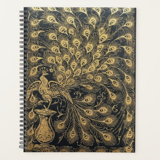 Carnet de notes spirale luxueux Paon Or Vintage Jo