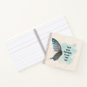 Carnet de notes spirale papillon vintage bleu beig (Intérieur)