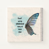 Carnet de notes spirale papillon vintage bleu beig (Dos)