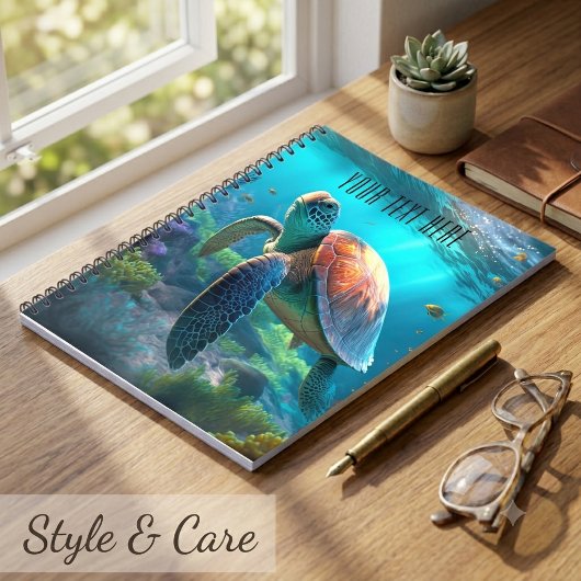 Carnet de notes sur la tortue marine – Titre perso