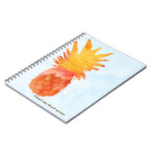 Carnet de notes tropical à l'aquarelle Ananas (Côté gauche)