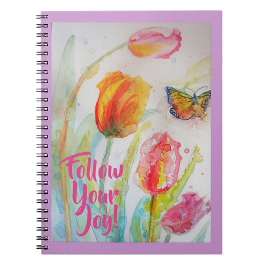 Carnet de notes Tulipes Fleur Rose (Devant)