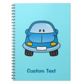 Carnet de notes voiture dessin animé bleu (Devant)