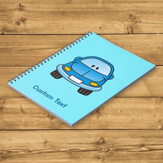 Carnet de notes voiture dessin animé bleu