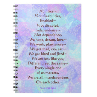 Carnet de page du poème 80 d'incapacités de