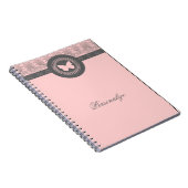 Carnet de papillon gris et rose (Côté Droit)