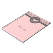 Carnet de papillon gris et rose (Côté gauche)