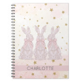 Carnet de Pâques lapin en dentelle personnalisée (Devant)