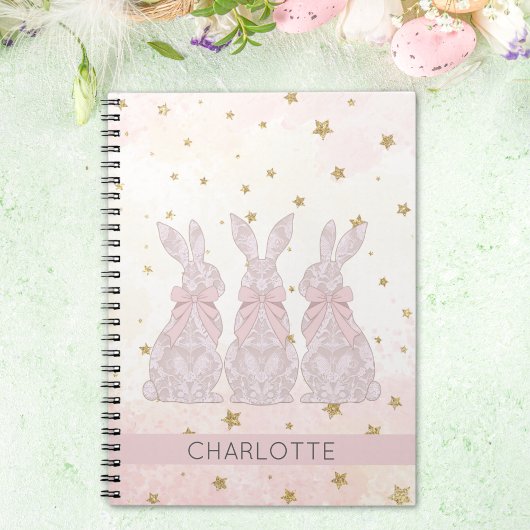 Carnet de Pâques lapin en dentelle personnalisée