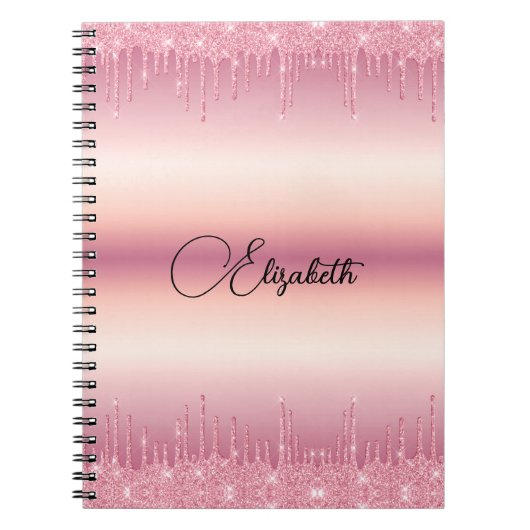 Carnet de Parties scintillant à séchage rose perso (Devant)