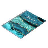 Carnet de Parties scintillant Blue Gold turquoise (Côté gauche)