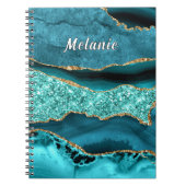 Carnet de Parties scintillant Blue Gold turquoise (Devant)