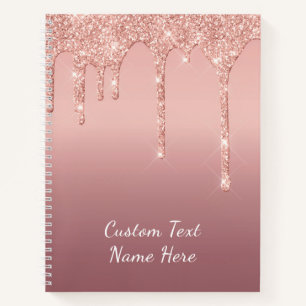 Carnet de Parties scintillant or rose avec texte p
