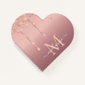 Carnet de Parties scintillant or rose Nom personna (Devant)