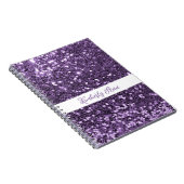 Carnet de Parties scintillant violet personnalisé (Côté Droit)