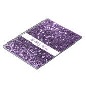 Carnet de Parties scintillant violet personnalisé (Côté gauche)