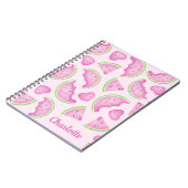 Carnet de pastèque rose - Nom personnalisé Summer  (Côté gauche)
