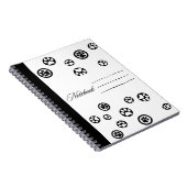 Carnet de pattes de chat noir et blanc (Côté Droit)