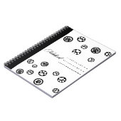 Carnet de pattes de chat noir et blanc (Côté gauche)