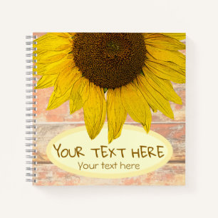 Carnet de personnalisé de chevalet de tournesol