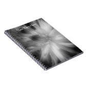 Carnet De Pétales De Fleur De Dahlia Noir Et Blanc (Côté Droit)