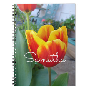 Carnet de photos de jardin floral de tulipes rouge