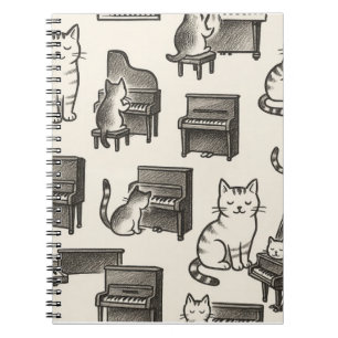 Carnet de photos d'un chat sur le piano