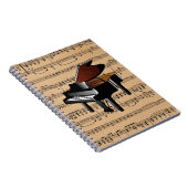 Carnet ~ de piano avec l'arrière - plan de musique de (Côté Droit)